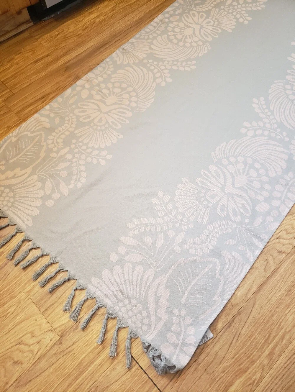 SLOWTIDE Tan & Sage Print w/ Fringe -Table Cloth Yoga Mat Turkish Beach Towel
